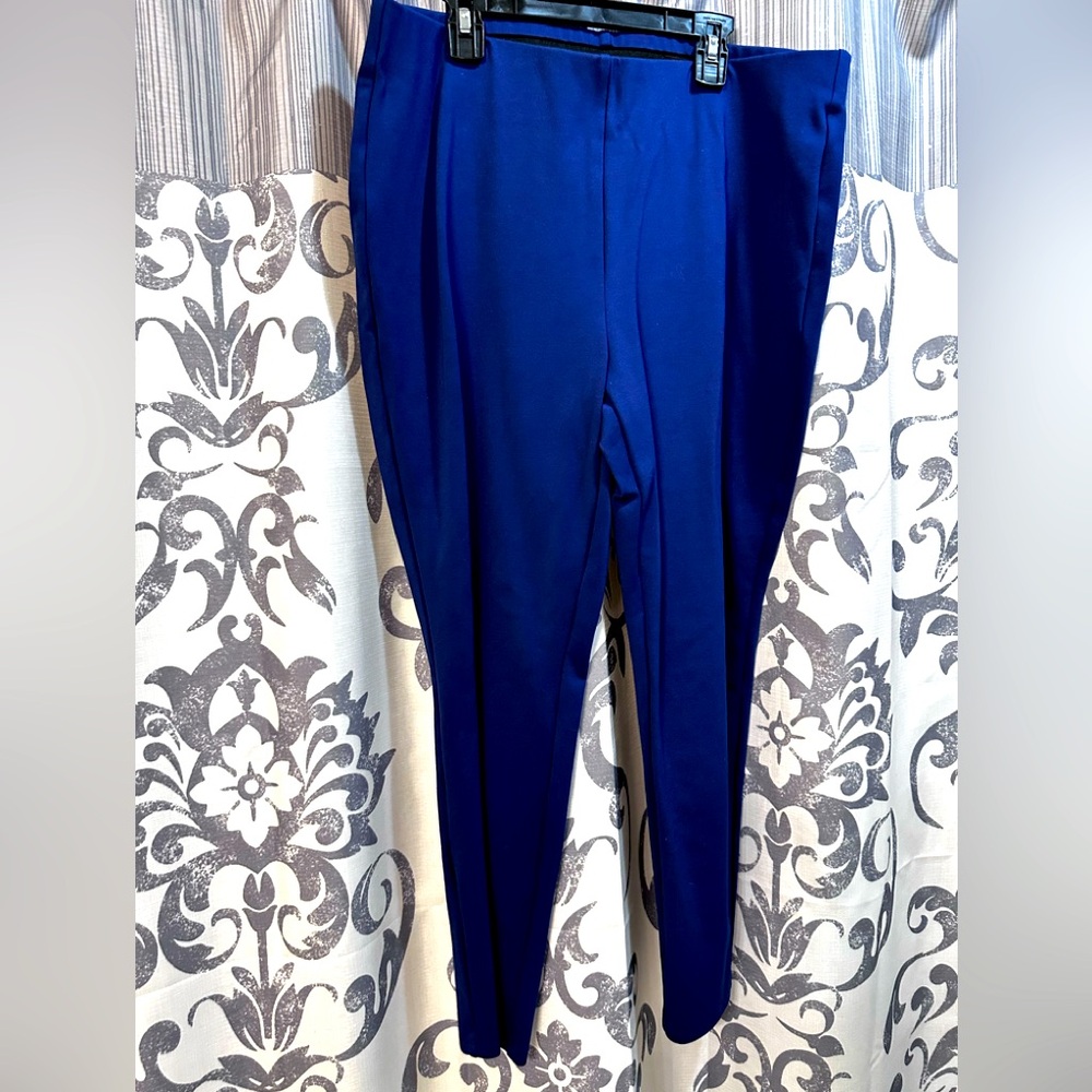 EUC‎ Chico's Womens Long Fabulously Slimming Ankle Pants Blue Size 2 US L